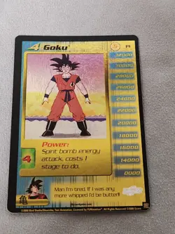 Vintage Score 2000 Dragonball Z Gold Foil P1 #4 Goku Trading Card - Image 1