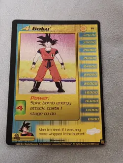 Vintage Score 2000 Dragonball Z Gold Foil P1 #4 Goku Trading Card - Image 2
