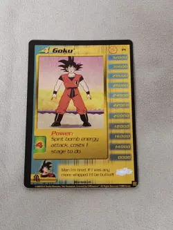Vintage Score 2000 Dragonball Z Gold Foil P1 #4 Goku Trading Card - Image 3