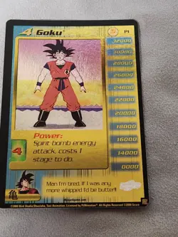 Vintage Score 2000 Dragonball Z Gold Foil P1 #4 Goku Trading Card - Image 5