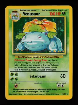 Venusaur 15/102 Holo Rare Iconic Base Set Pokemon Card - Image 1