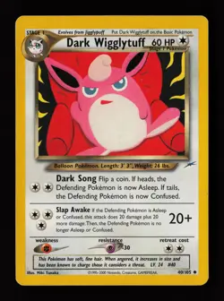 Dark Wigglytuff 40/105 Uncommon Neo Destiny Pokemon Card - Image 1