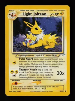 Light Jolteon 48/105 Uncommon Neo Destiny Pokemon Card - Image 1