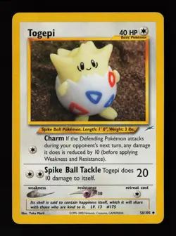 Togepi 56/105 Uncommon Yuka Morii Neo Destiny Pokemon Card - Image 1