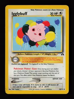 Igglybuff 40/75 Uncommon Neo Discovery Pokemon Card - Image 1