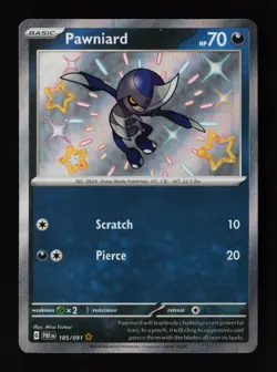 Pawniard 185/091 Holo SV: Paldean Fates Pokemon Card - Image 1