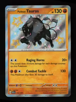 Paldean Tauros 172/091 Holo SV: Paldean Fates Pokemon Card - Image 1