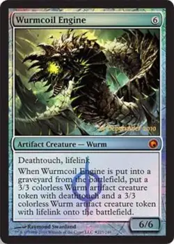 Heavy Play, English MTG Foil Wurmcoil Engine - Foil - Prerelease Promo Pre-Relea - Image 1