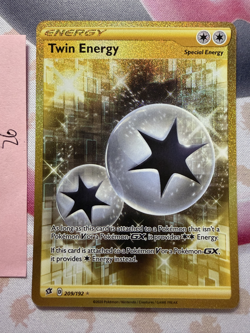 Pokemon TCG Twin Energy 209/192 Trainer Gold Secret Rare Holo NM - Image 1