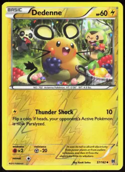 BREAKthrough Dedenne 57/162 Uncommon Pokemon Reverse Holo LP - Image 1