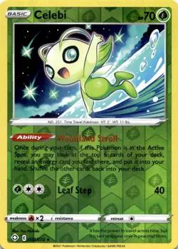 CELEBI 003/072 R SHINING FATES POKEMON REVERSE HOLO MP - Image 1