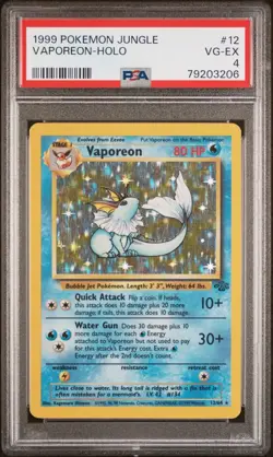 1999 POKEMON JUNGLE #12 VAPOREON-HOLO PSA 4 - Image 1