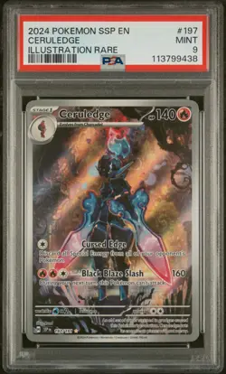 2024 POKEMON SSP EN-SURGING SPARKS ILLUSTRATION RARE #197 CERULEDGE PSA 9 - Image 1
