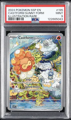 2024 POKEMON SSP EN-SURGING SPARKS ILLUSTRATION RARE CASTFORM SUNNY FORM PSA 9 - Image 1