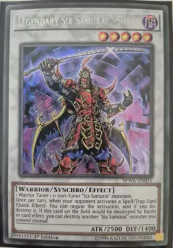 YuGiOh Legendary Six Samurai - Shi En Secret Rare 1st Edition SPWA-EN011 - Image 1