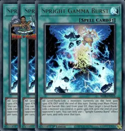 Yugioh! 3x Spright Gamma Burst BLTR-EN105 Ultra Rare 1st Ed NM - Image 1