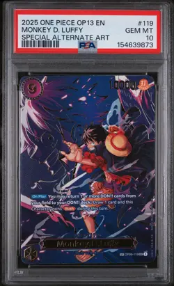 Monkey D. Luffy One Piece Op13-Carrying On His Will 119 2025 PSA 10 - Image 1