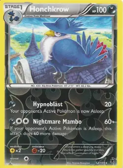 Honchkrow Reverse foil POKEMON 52/119 XY Phantom Forces RARE Card - Image 1