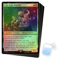 FOIL CAIT, CAGE BRAWLER X4 Universes Beyond: Fallout Magic MTG MINT CARD - Image 1