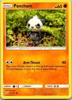 Pancham 81/181 Common SM Team Up Pokemon Card MP - Image 1