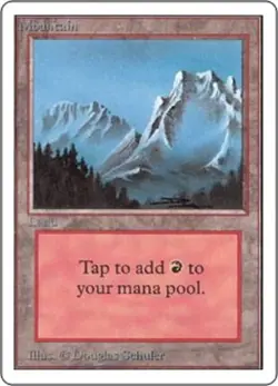 [1x] Mountain (Fog) Damaged, English Unlimited Edition MTG Magic - Image 1