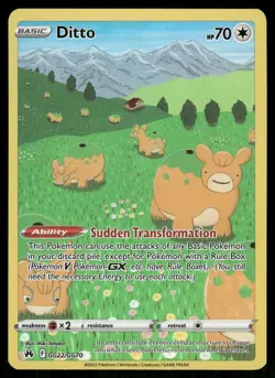 Pokemon Cards Ditto GG22/GG70 Crown Zenith Galarian Gallery Holo NM - Image 1