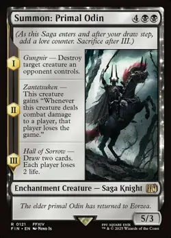 NM-Mint, English MTG Regular Summon: Primal Odin Final Fantasy (MTG) Magic the G - Image 1