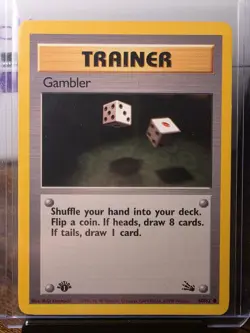 Pokemon Gambler #60/62 Fossil 1st Edition Regular Common English 1999 Trainer - Image 1