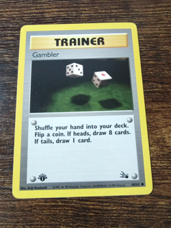 Pokemon Fossil 1st Edition Gambler 60/62 Non Holo - Image 1