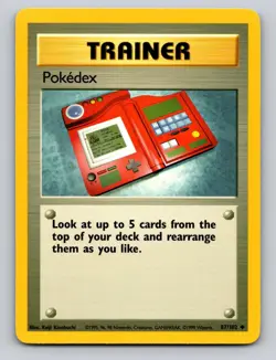 Pokedex 87/102 Uncommon Base Set Shadowless Pokemon Unlimited MP - Image 1
