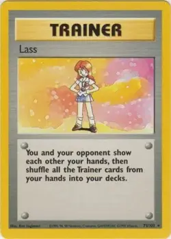 Pokemon TCG Lass 75/102 Base Set Unlimited Rare Non Holo MP - Image 1