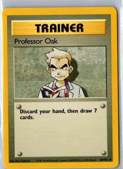 PROFESSOR OAK 88/102 UNCOMMON BASE SET POKEMON MP - Image 1