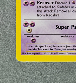 Kadabra 32/102 1st Edition GRAY GREY STAMP Pokemon Base Set - Image 5