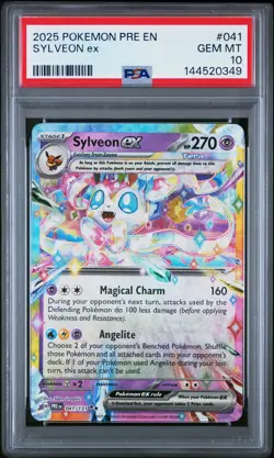 2025 POKEMON PRE EN-PRISMATIC EVOLUTIONS #041 SYLVEON ex PSA 10 - Image 1