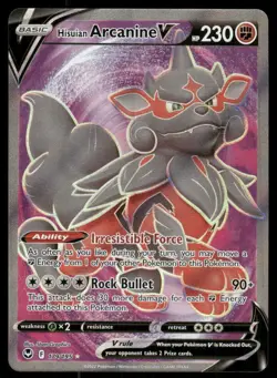 Pokemon Cards Hisuian Arcanine V 179/195 Silver Tempest Ultra Rare LP - Image 1