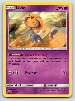 Uxie 83/236 Holo Rare Unified Minds Pokemon Holo Lightly Played - Image 1