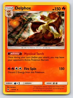 Delphox 17/131 Holo Rare Forbidden Light Pokemon Holo Lightly Played - Image 1