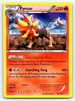 Pyroar 20/106 Holo Rare Flashfire Pokemon Lightly Played - Image 1