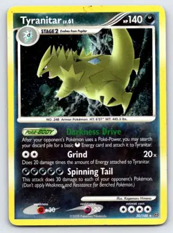 Tyranitar (DP Stormfront) 30/100 Holo Holo Rare Deck Exclusives Pokemon Holo MP - Image 1