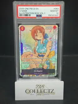 2025 ONE PIECE PROMOS ILLUSTRATION BOX VOL.1 #062 O-NAMI PSA 10 - Image 1