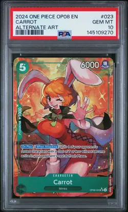 2024 ONE PIECE OP08-TWO LEGENDS ALTERNATE ART #023 CARROT PSA 10 - Image 1
