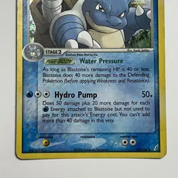 Pokemon Blastoise EX Crystal Guardians 014/100 Holo Rare 120 HP Card 2006 - Image 3