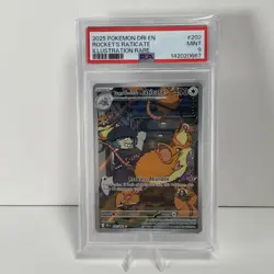 Pokemon TCG Team Rockets Raticate 202/182 Destined Rivals Card PSA Mint 9 - Image 1