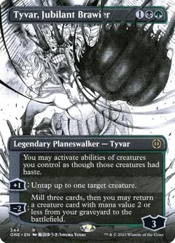 Tyvar, Jubilant Brawler x1 1x Borderless Phyrexia: All Will Be One NM MTG - Image 1