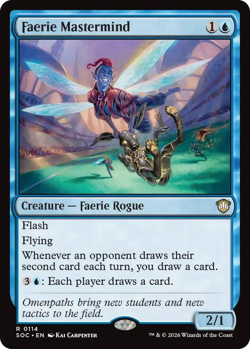 MTG Magic 1x Faerie Mastermind (M/NM) Commander Secrets of Strixhaven - Image 1