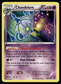 Chandelure 50/114 Steam Siege Reverse Holo Rare Holo Pokemon - Image 1