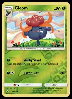 Gloom 5/147 Burning Shadows Reverse Holo Uncommon Pokemon - Image 1