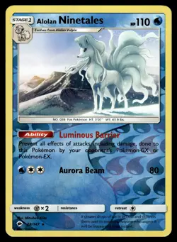 Alolan Ninetales 28/147 Burning Shadows Reverse Holo Rare Pokemon - Image 1