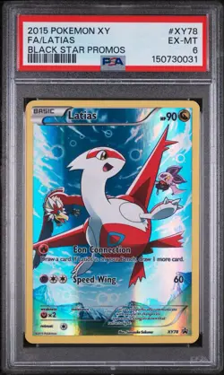 [NEW CERT] Pokemon TCG Latias XY78 2015 XY Black Star Promo Full Art Holo PSA 6 - Image 1