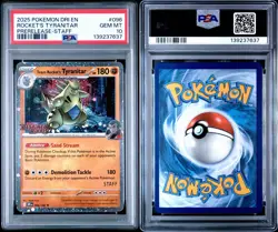 2025 POKEMON | PRERELEASE-STAFF | TEAM ROCKET'S TYRANITAR PSA 10 💎🔥 - Image 3